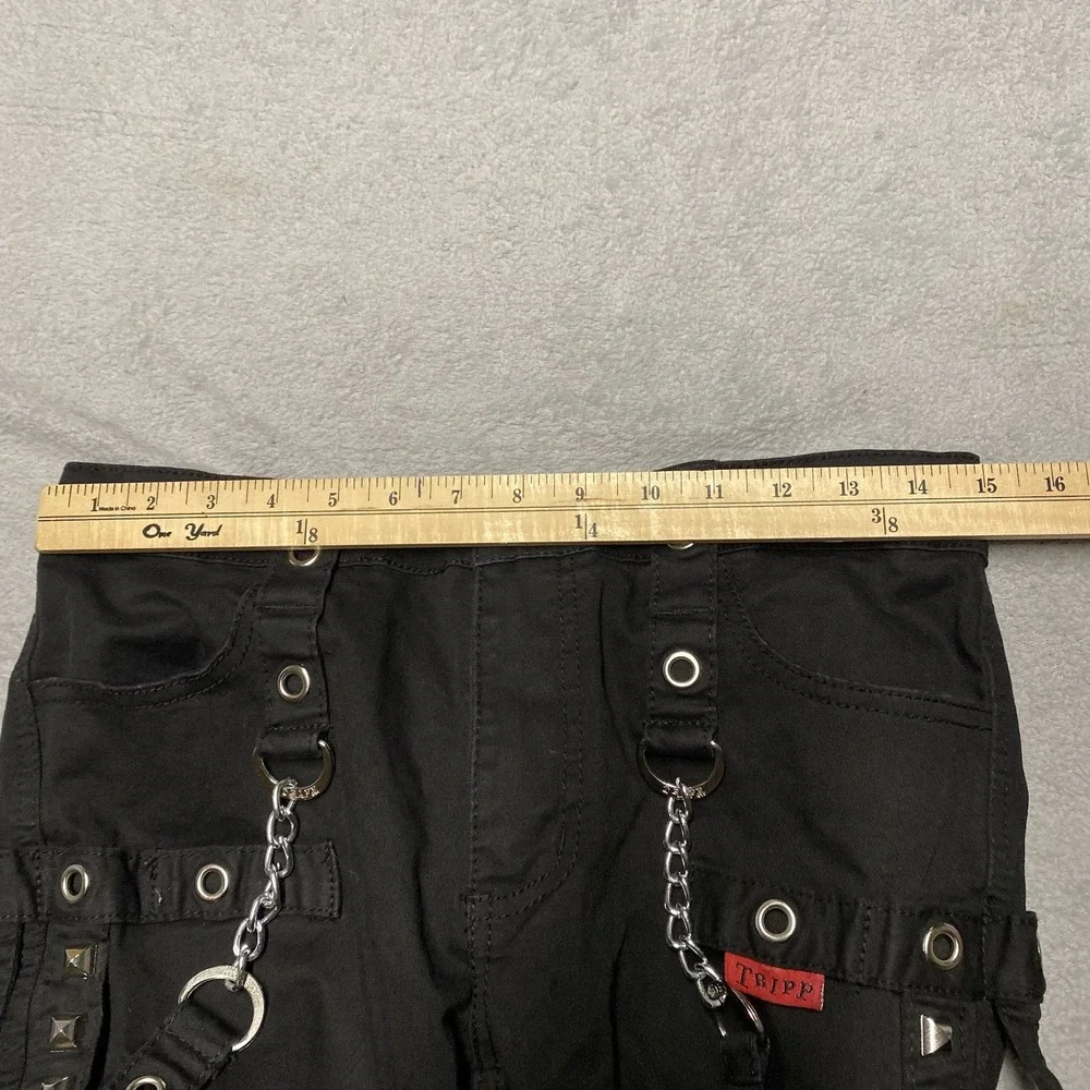 Tripp NYC‎ Pants 30x31 Black Chains Metal Studs Goth Rave Cargo Daang Goodman